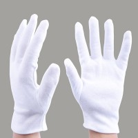Găng tay len cotton trắng